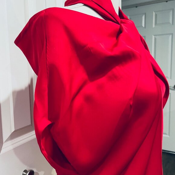 Robert Rodriguez Cherry Red Silk Off Shoulder Top - Picture 5 of 8